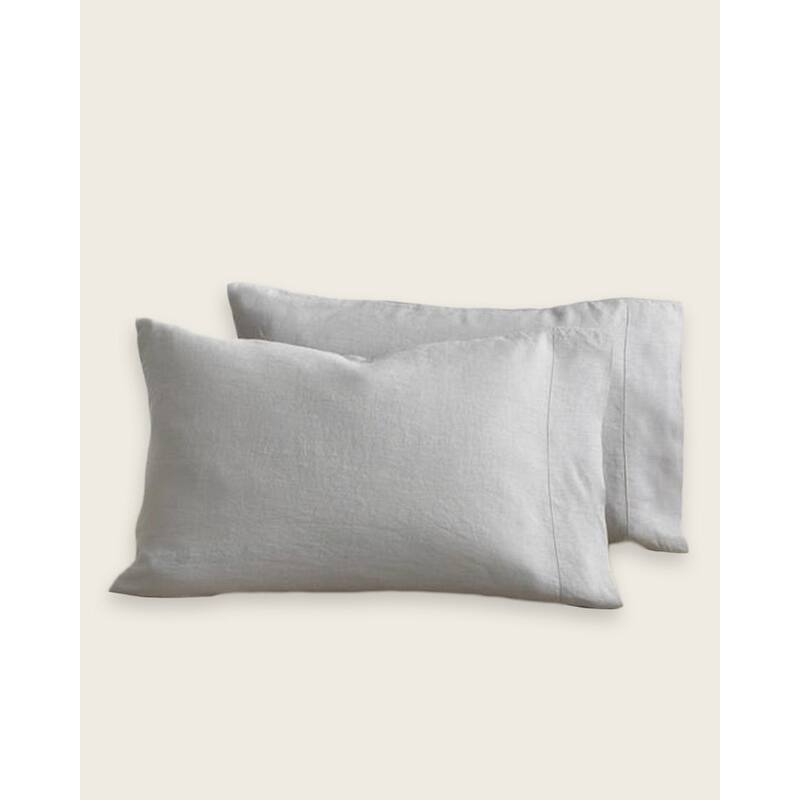 Baloo Living - Stonewashed Linen Pillowcases - Set of 2 - Standard - Dove Grey