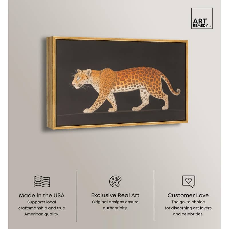 Golden Leopard Canvas by Art Remedy