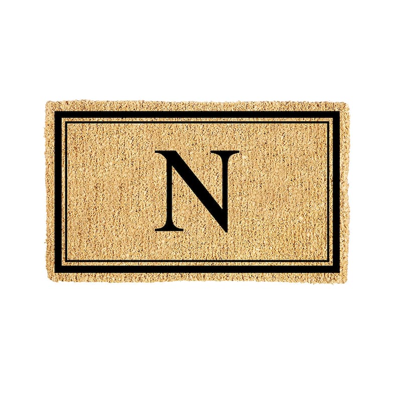 28 in. x 16 in. Monogram Coir Mat, Letter "N"