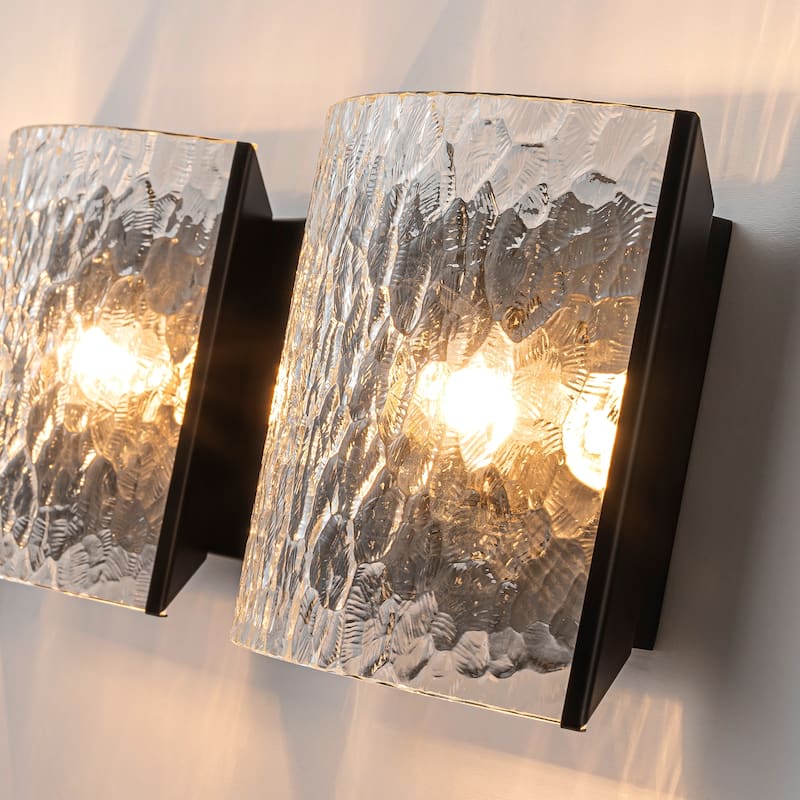 3-Light Wall Sconce with Glass Shades Modern Bathroom Vanity Light - 30" W x 2.8" D x 6" H