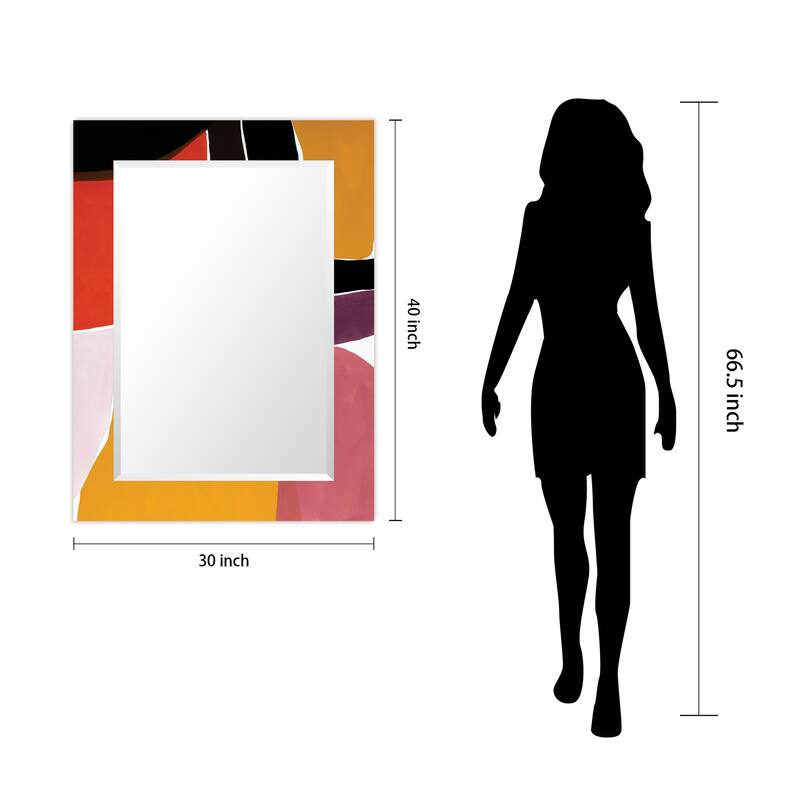 Abstract Rectangular Beveled Wall Mirror, Leaner,Large Mirror, Bathroom Mirror,Cheval Mirror,Ready to Hang