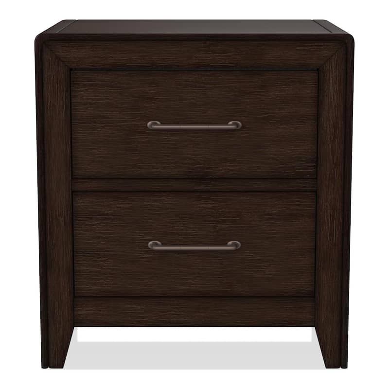 Bett Transitional Walnut Solid Wood 2-Drawer Nightstand by Furniture of America
