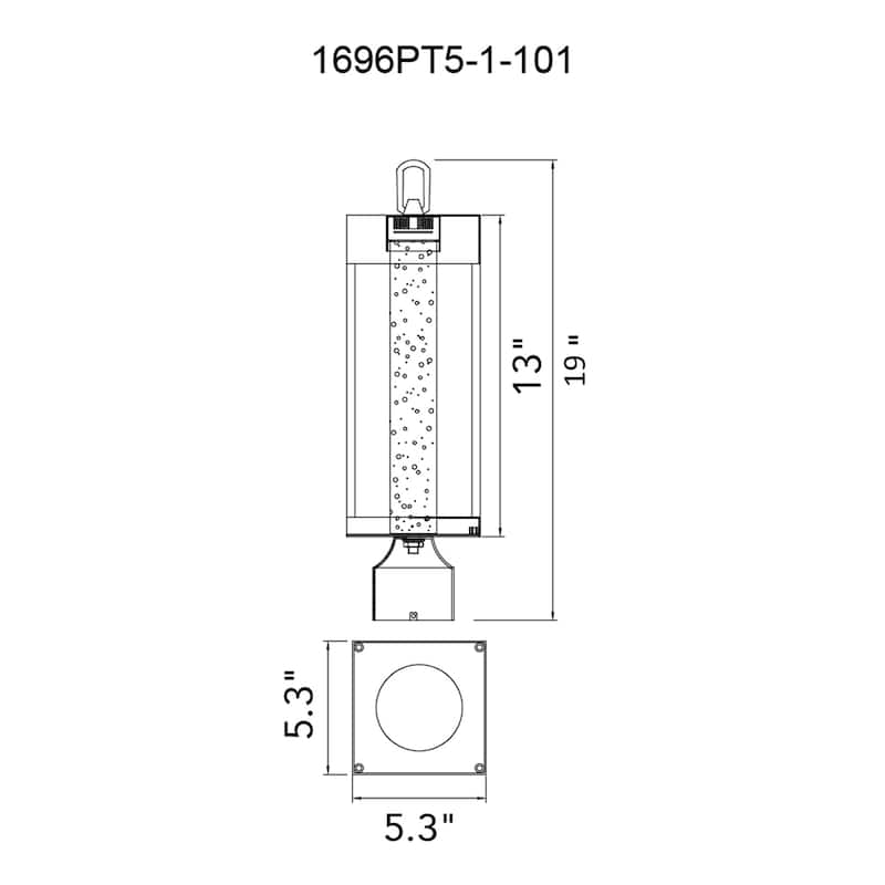 Rochester Integrated LED Black Outdoor Lantern Head
