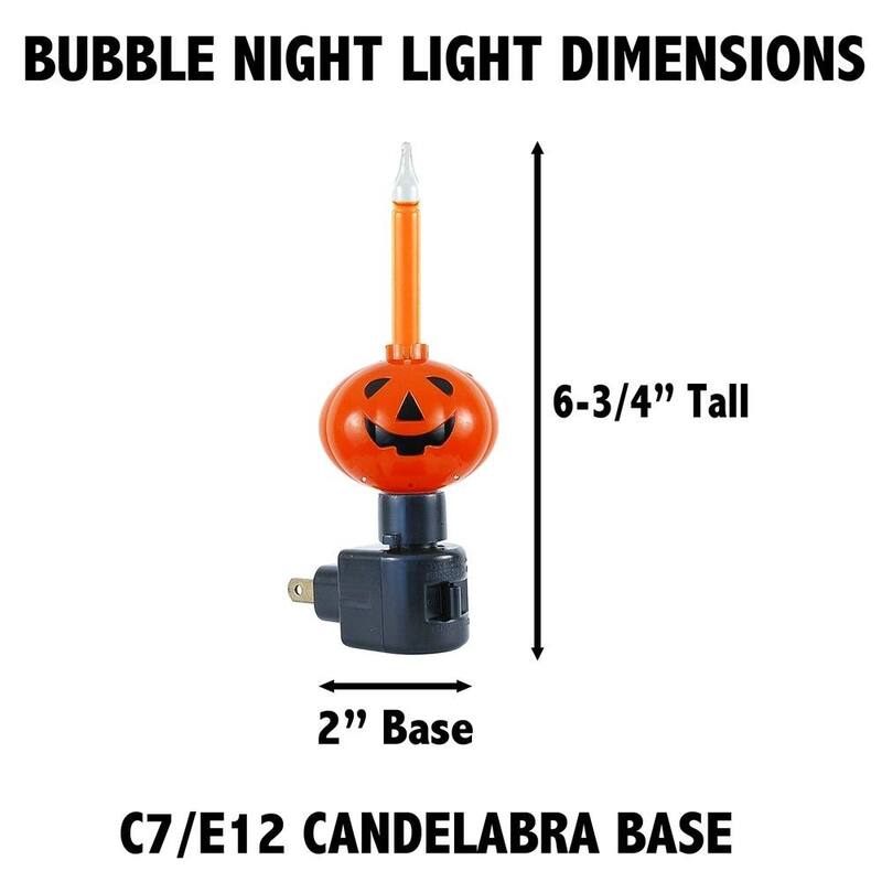 Novelty Lights Halloween Pumpkin Bubble Light Night Light, Orange Liquid