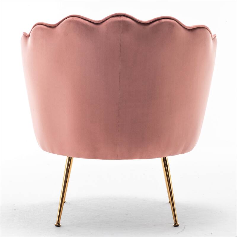 Cavett 28.3" Wide Velvet Barrel Chair with Gold Metal Legs