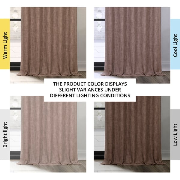 dimension image slide 15 of 18, Exclusive Fabrics Textured Faux Linen Extra Wide Room Darkening Curtains for Bedroom & Living Room Curtains (1 Panel)
