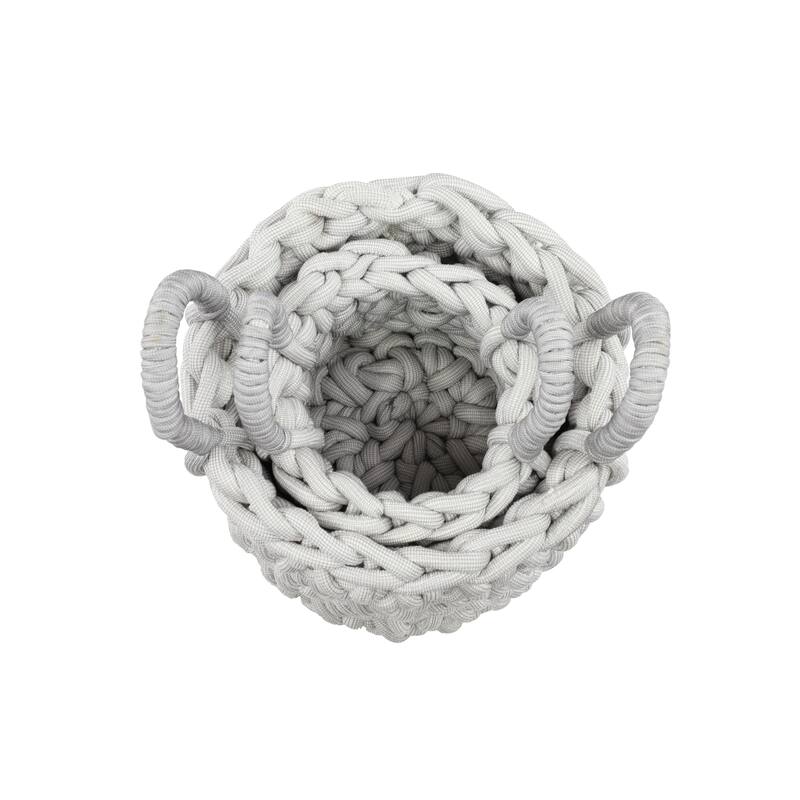 Fabric Handmade Storage Basket with Handles - Set of 2 Gray - CosmoLiving by Cosmopolitan