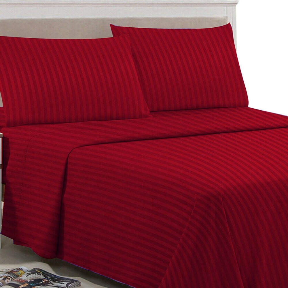 Details about   Select Solid/Striped Color Fitted Sheet+2 Pillow Case Egyptian Cotton US Twin XL 