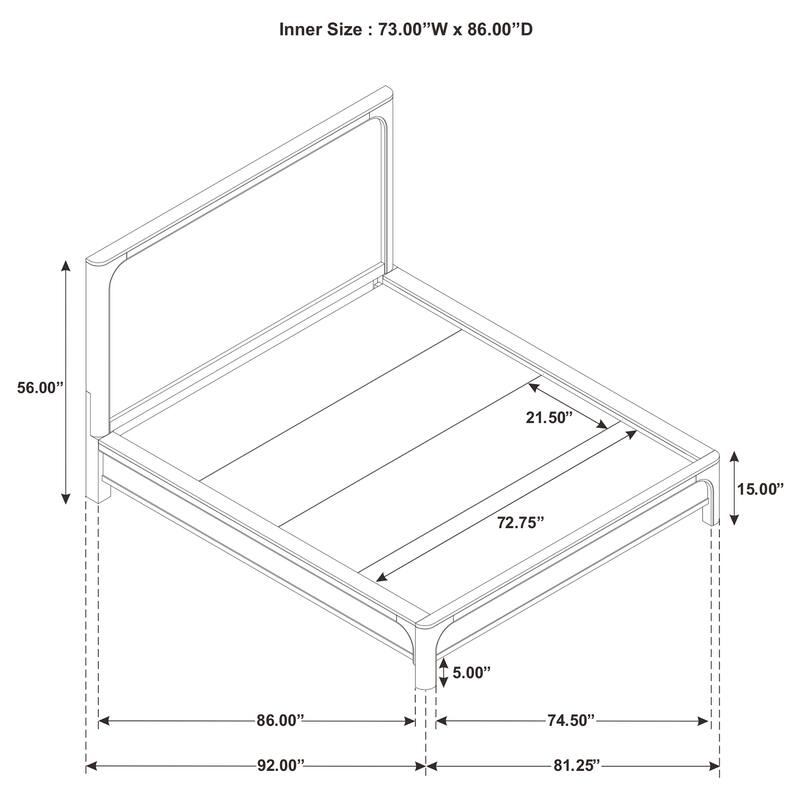 Solano 55-inch Panel Bed Weathered Mango