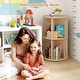 preview thumbnail 8 of 8, Gymax Kids Rotating Bookshelf Round Spinning Corner Bookcase w/Bear