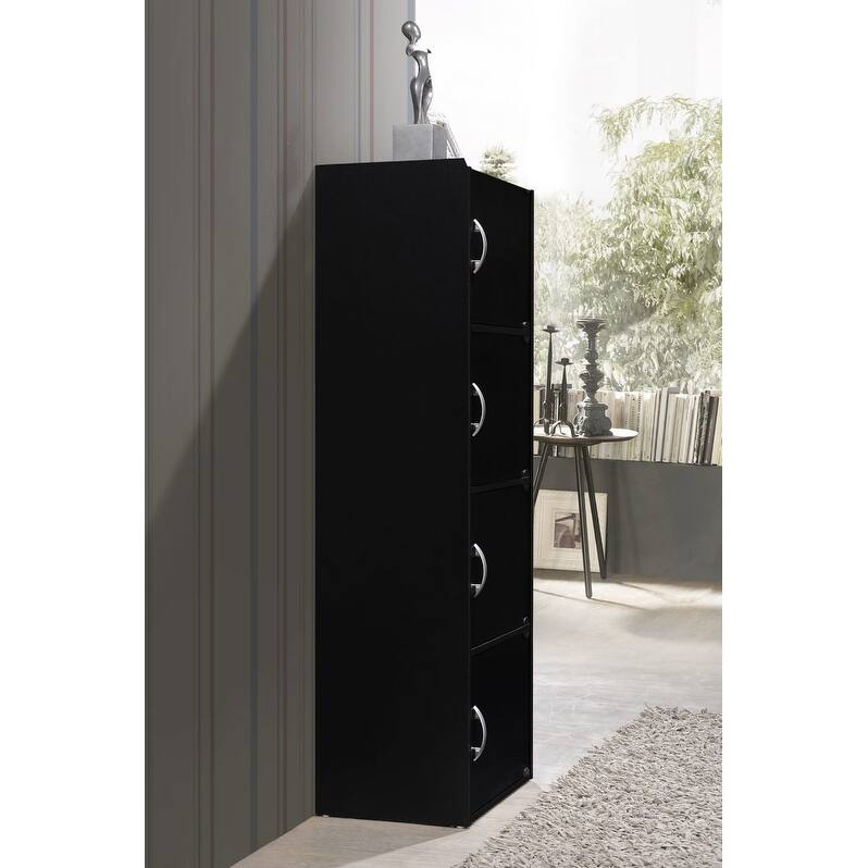 Hodedah 4-Shelf, 4-Door Bookcase