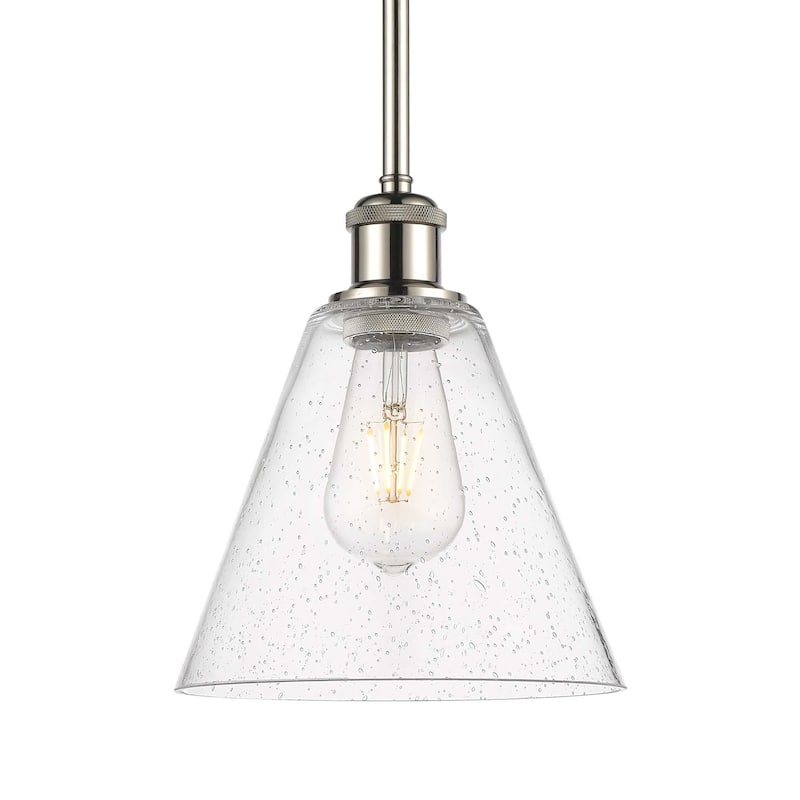 Innovations Lighting 516-1S-10-8 Berkshire Pendant Berkshire 8" Wide - Polished Nickel / Seedy