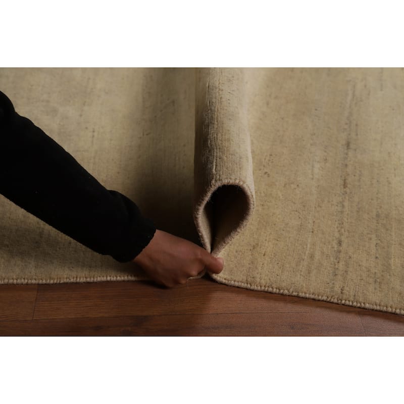 Solid Modern Gabbeh Oriental Area Rug Handmade Wool Carpet - 5'11"x 9'1"