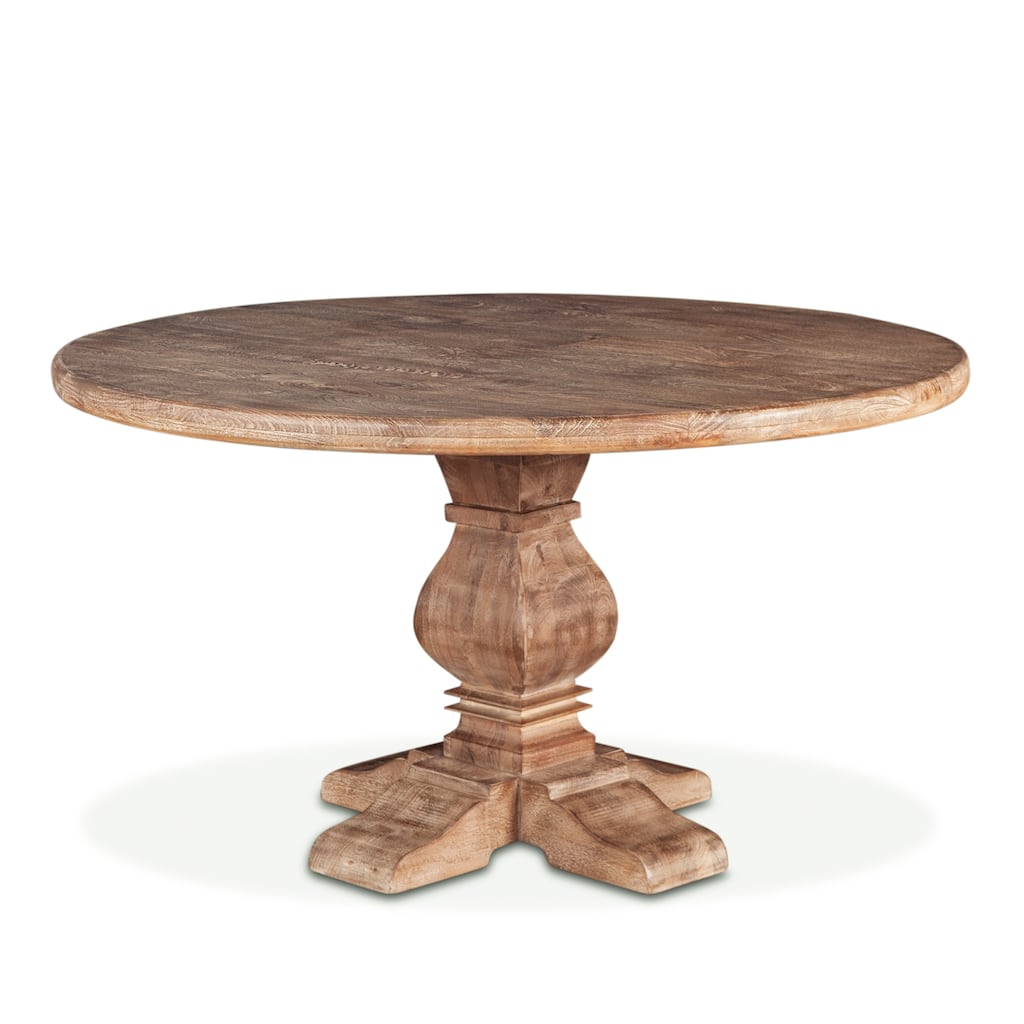 Pengrove 48-Inch Round Mango Wood Dining Table - Oak