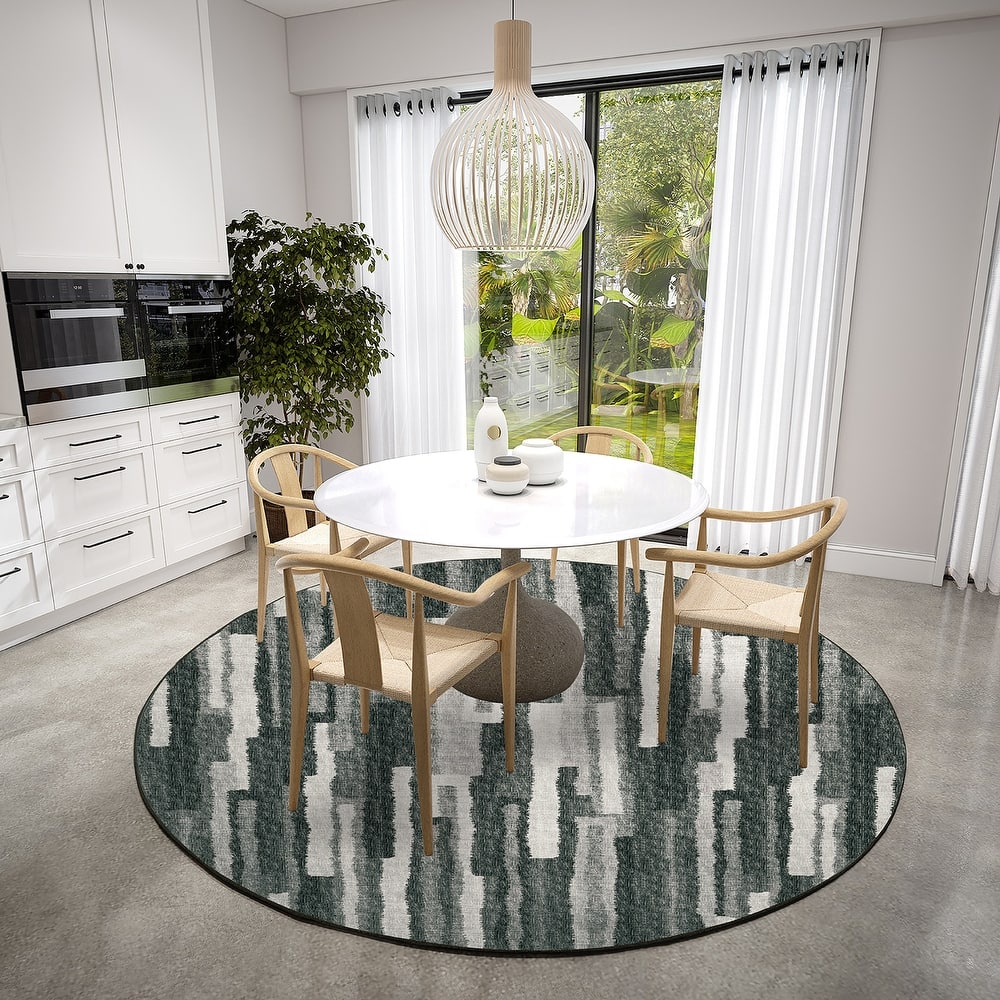 Indoor/ Outdoor Addison Bravado Abstract Striped Washable Area Rug