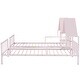 preview thumbnail 4 of 17, Metal Double Twin Size Platform Bed with House-shaped Headboard and a Built-in Nightstand
