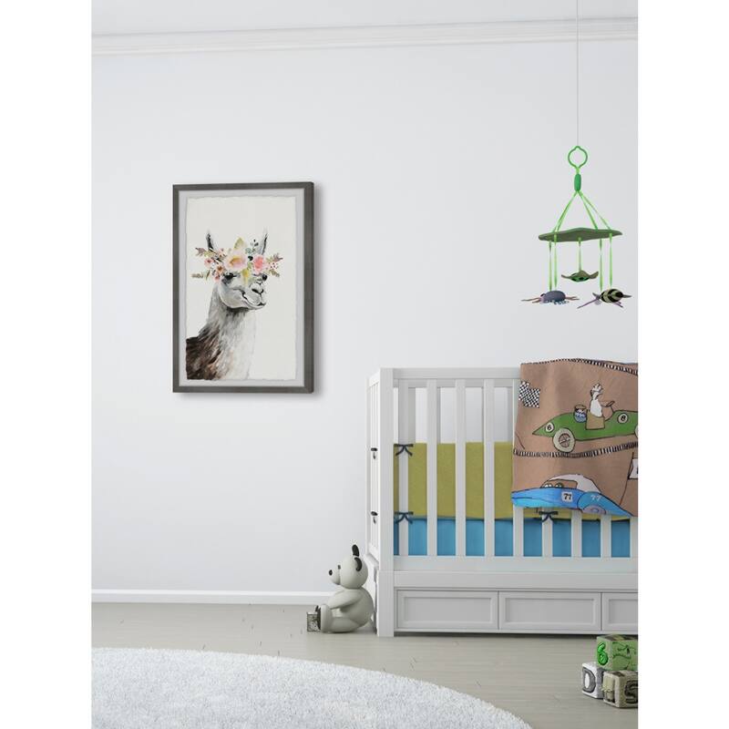 Llama Wall Art Print Framed Floral Painting Boho Home Decor