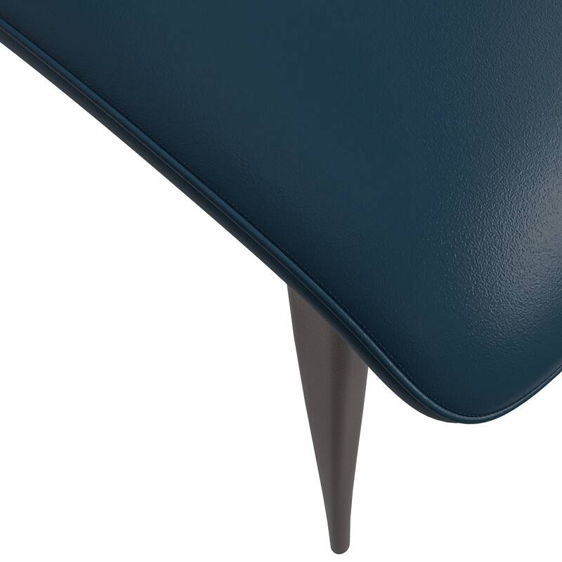 Leather Dining Chairs with Iron Legs and Open-Back Design Aspen Series Set of 2