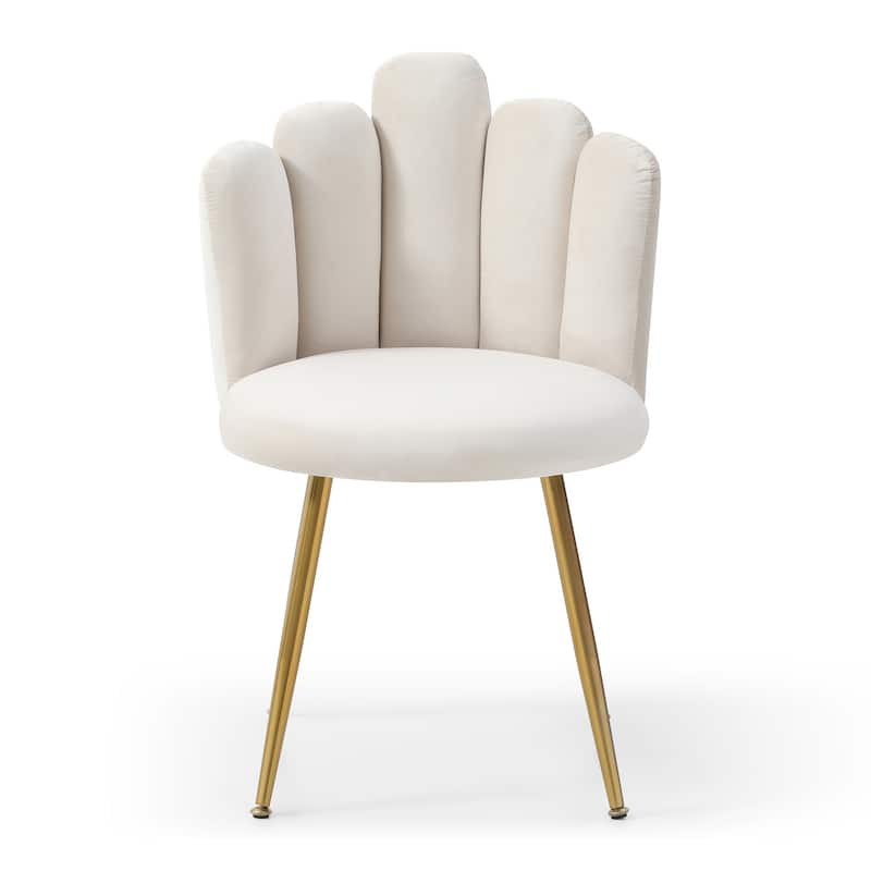 Modern Velvet Dining Chairs Set of 2,Upholstered Woven Dining Chair with Golden Metal Legs,for Dining Room, Kitchen