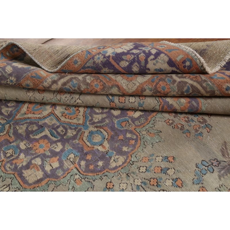 Tabriz Persian Vintage Area Rug Handmade Wool Carpet - 7'8"x 11'2"
