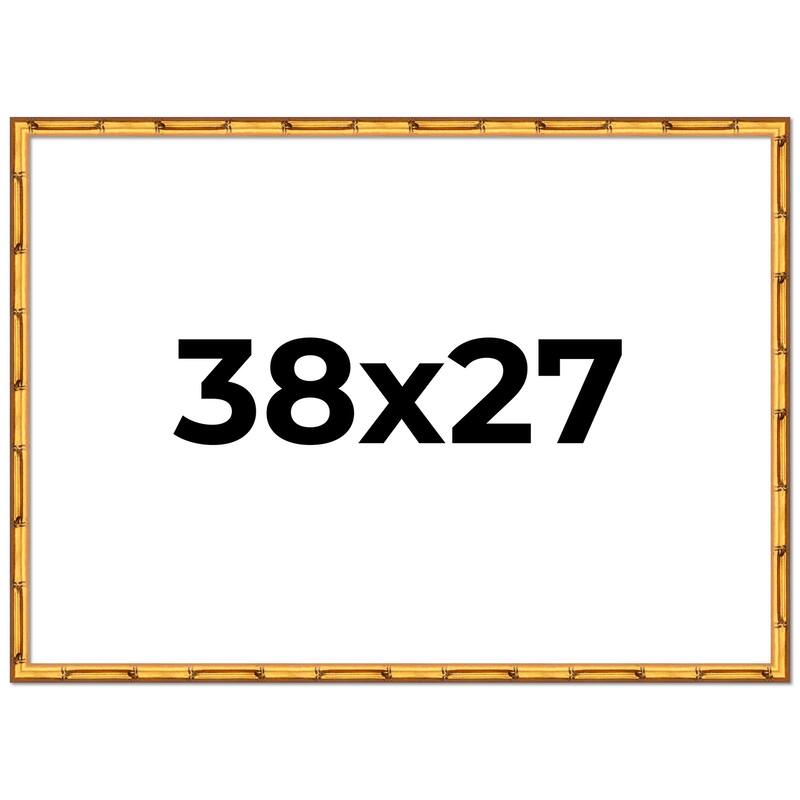 38x27 Frame Gold Bamboo Picture Frame Modern Photo Frame Includes UV Acrylic Shatter Guard Front Acid Free Foam Backing Board