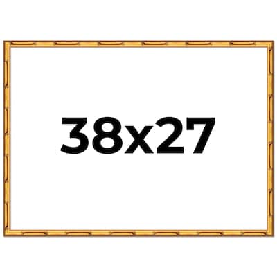 38x27 Frame Gold Bamboo Picture Frame Modern Photo Frame Includes UV Acrylic Shatter Guard Front Acid Free Foam Backing Board