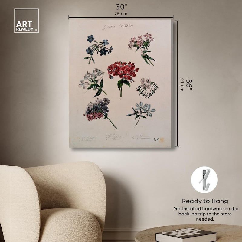 Seven Flowering Plants Canvas by Art Remedy, Gallery Wrapped
