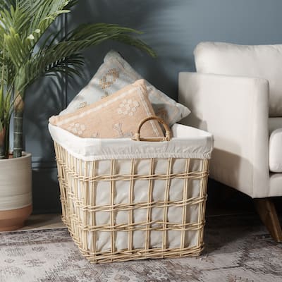 SAFAVIEH Sureyya Basket with Liner - 28" W x 20" D x 22" H - 28Wx20Dx22H