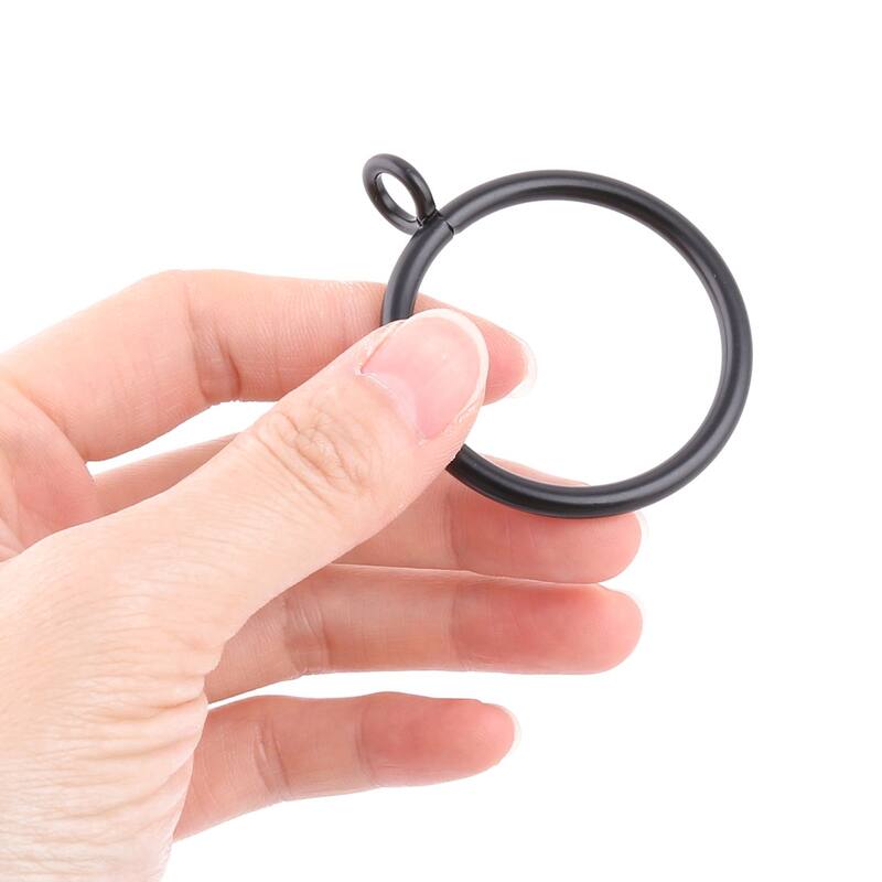 Window Curtain Drapery Rod Hanging Clip Ring 38mm Inner Dia 20pcs - Black - 2.2"Length