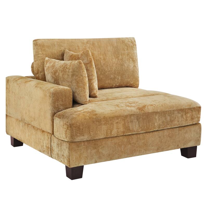 88"W 3-Seater Sofa Chenille Upholstered Couch Modern Loveseat Sofa Wooden Frame Sofa for Living Room