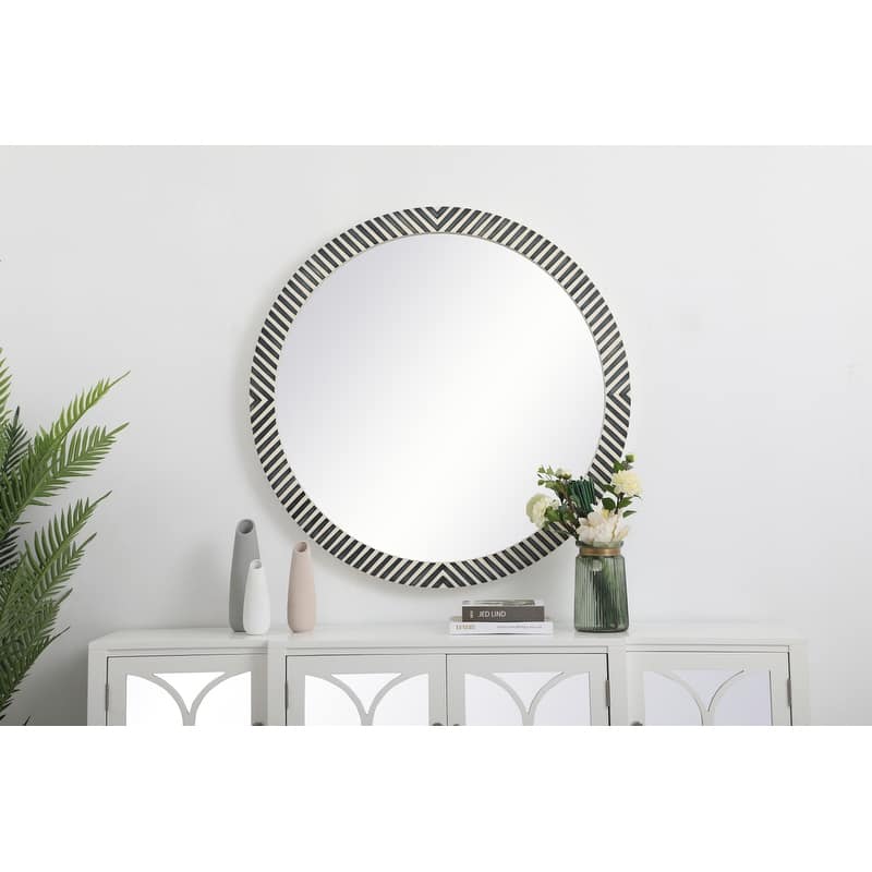 Carson Carrington Labben Round Chevron Mirror