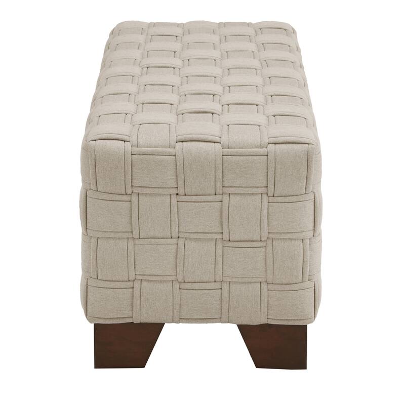 Orlo Walnut Finish Woven Bench by iNSPIRE Q Modern