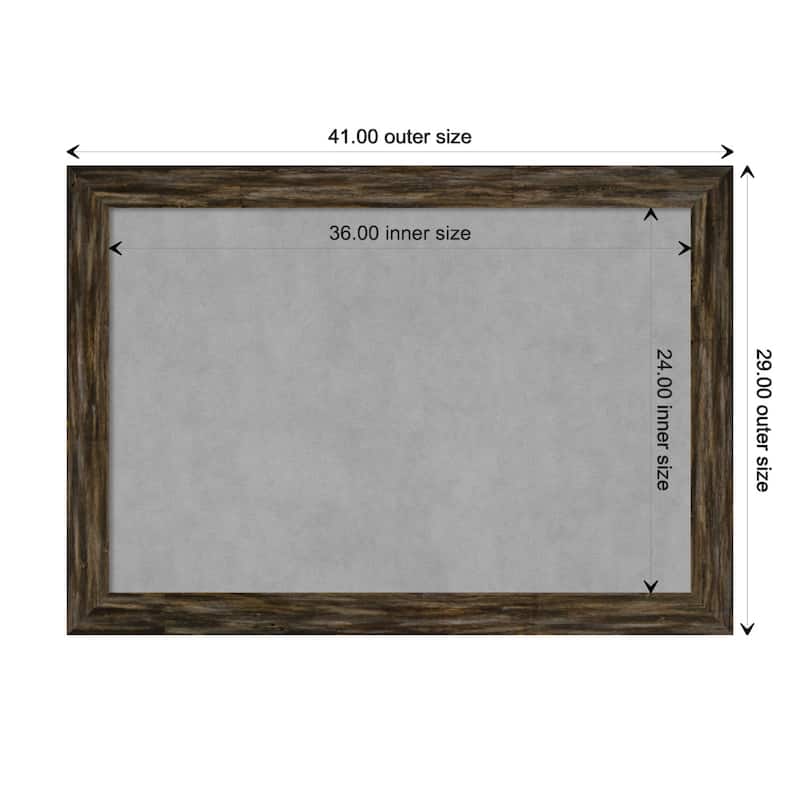 Amanti Art Fencepost Brown Narrow Framed Magnetic Board - Board Size 36x24