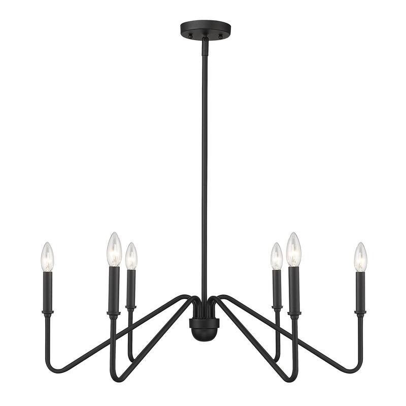 Kennedy 29.75" Wide 6-Light Chandelier - Natural Black with No Shade