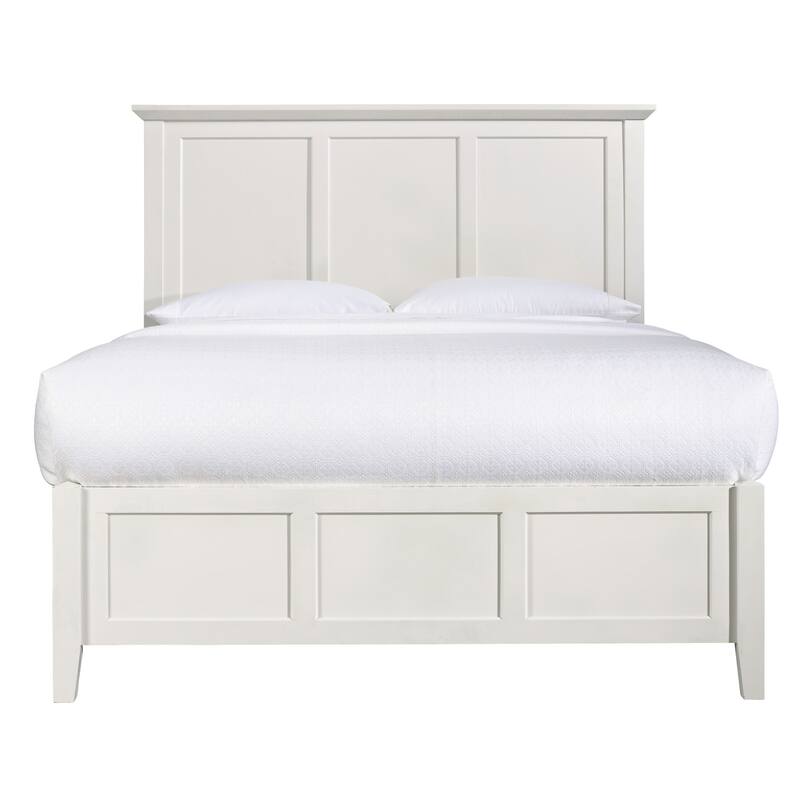 Kenji King Size Bed, Panel Headboard, Storage Drawers, Satin White Mahogany