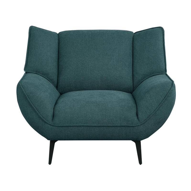 Logan Teal Blue 3-piece Sofa Set with Metal Leg