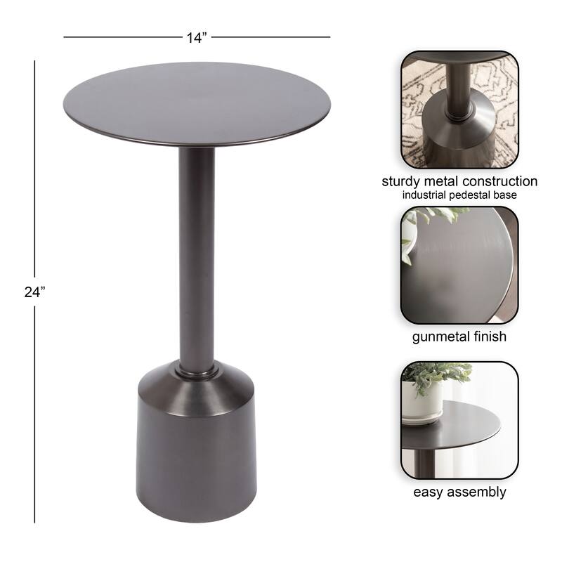 Kate and Laurel Cannings Round Metal Table