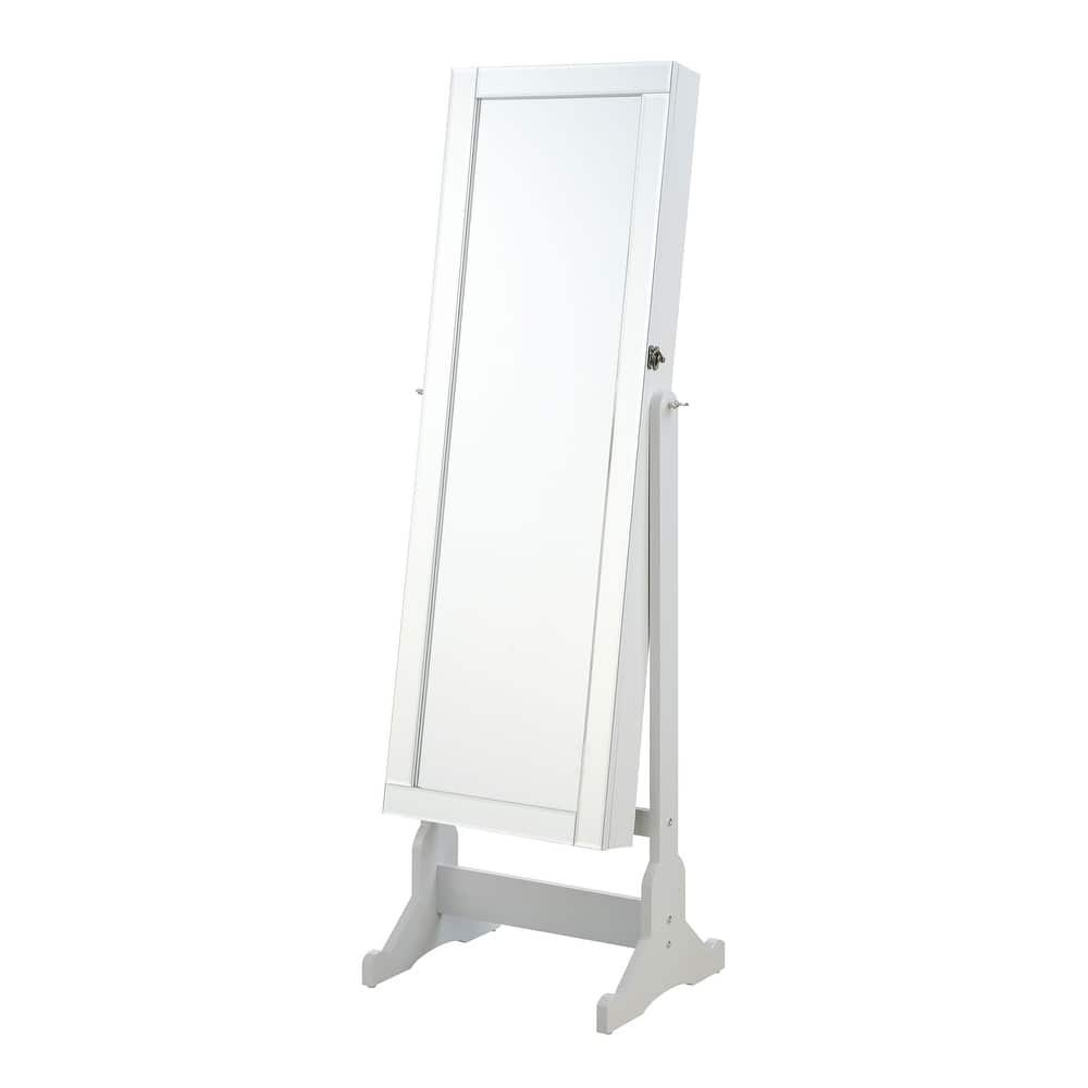 Yvonne Cheval Mirror with Jewelry Storage Dove Grey