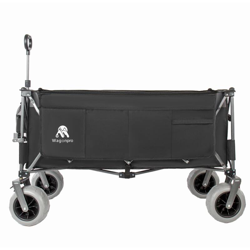 52"Extended Heavy-Duty Foldable Utility Wagon, 560lbs, Ultra-Stable Frame, 1:6 Space-Saving Fold, Portable and Collapsible