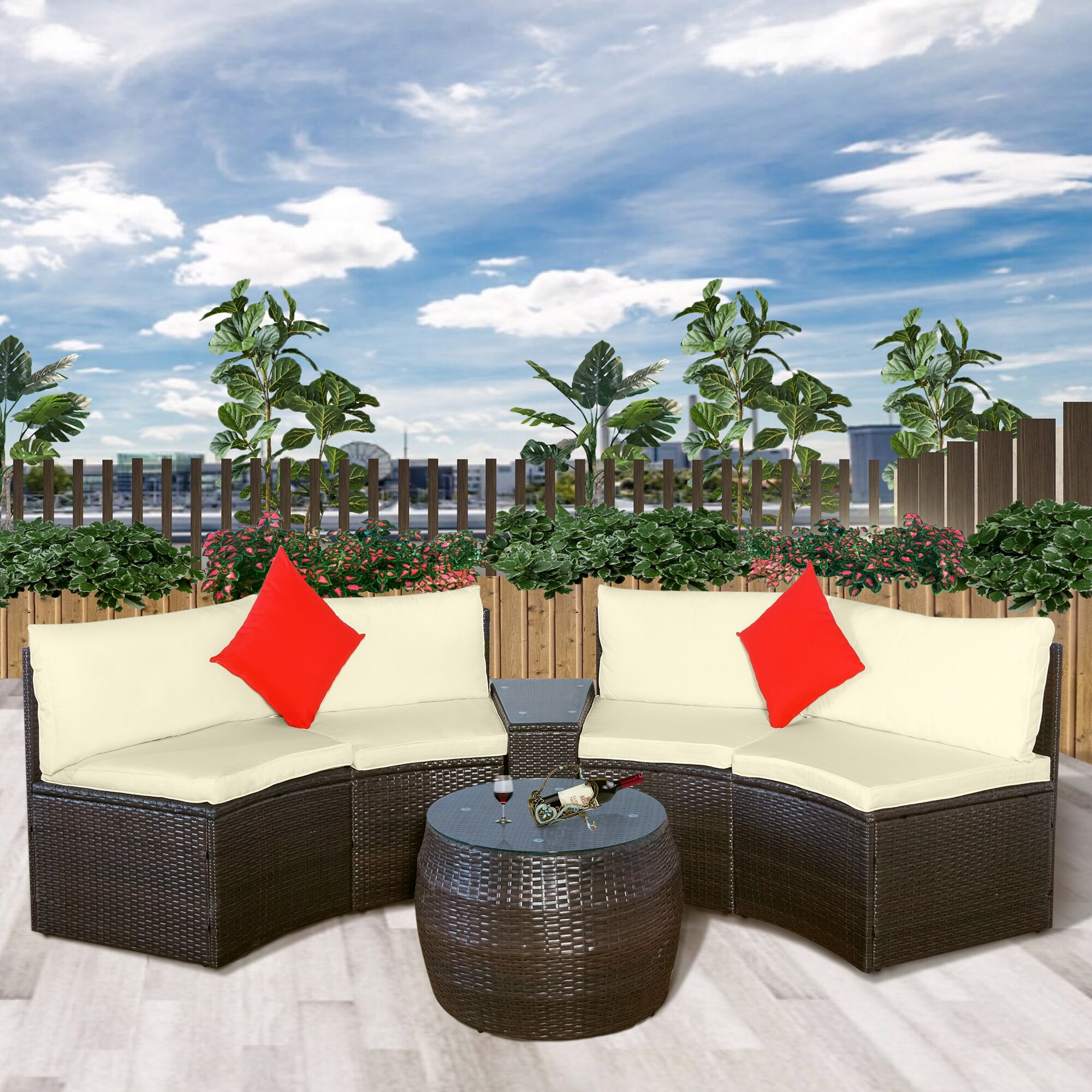 Half moon 2025 rattan garden furniture