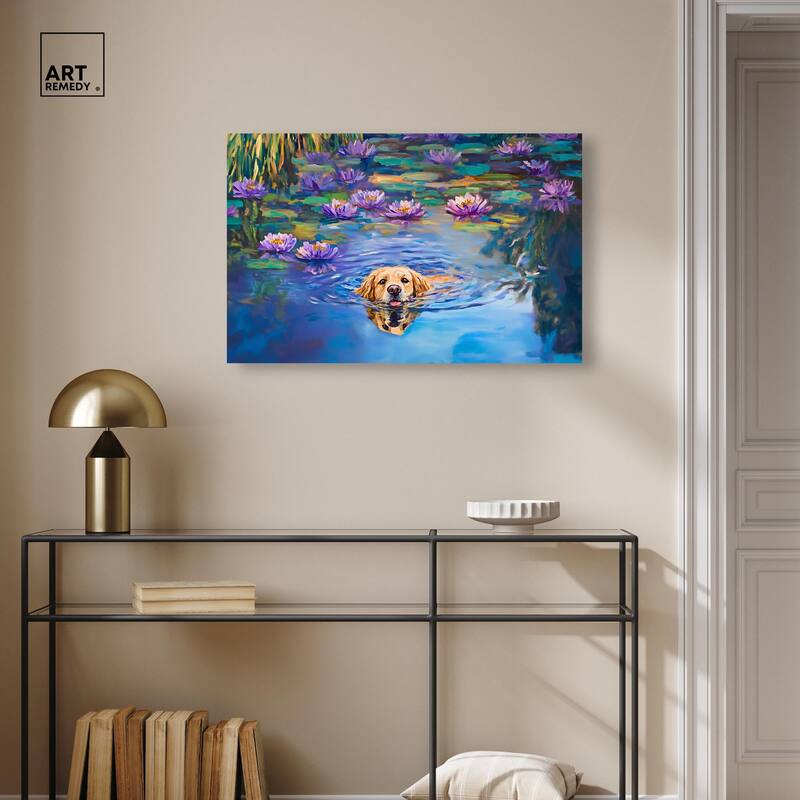 Watery Wag I Canvas by Art Remedy, Gallery Wrapped