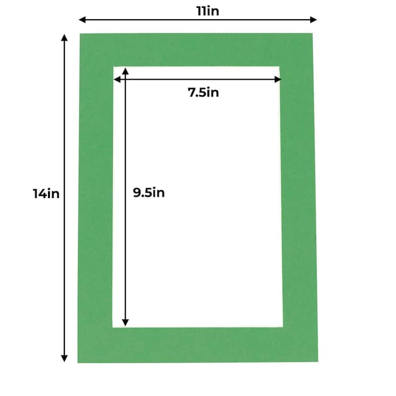 8x10 Mat for 11x14 Frame - Precut Mat Board Acid-Free Bright Green 8x10 Photo Matte For a 11x14 Picture Frame