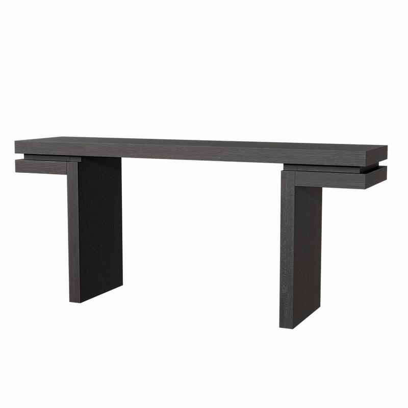 Extra Wide Real Wood Veneered Console Table for Minimalist Living Room Entryway or Hallway Decor