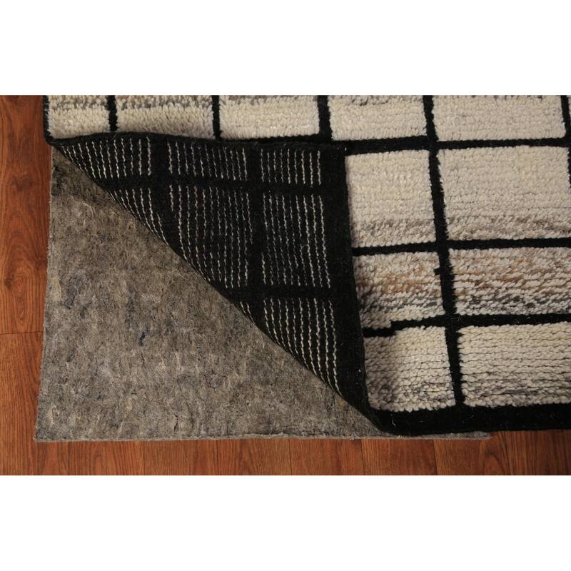 All-Over Moroccan Modern Area Rug Handmade Wool Carpet - 5'3" x 8'3"