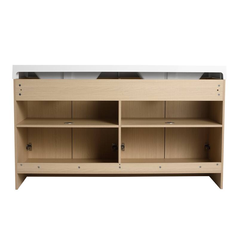 Malwee 30"/36"/48"/60" Bathroom Vanity with Sink, FreeStanding Vanity with Soft Close Doors and adjustable shelf