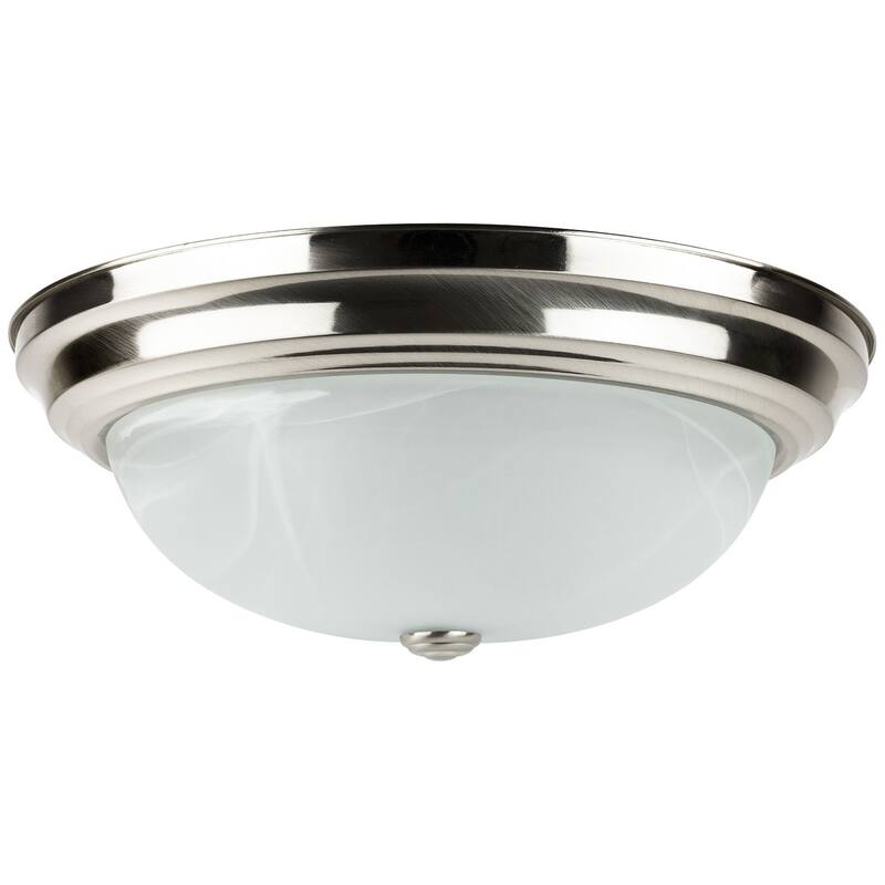 Sunlite 15 in. Brushed Nickel Dome Dimmable Selectable LED CCT Color Tunable 3000K 4000K 5000K Flush Mount Lighting Fixture