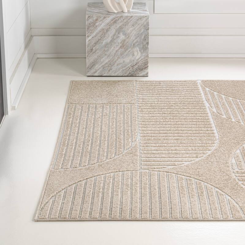 JONATHAN Y Dila Geometric Arch Scandi Striped Ivory/Cream Area Rug