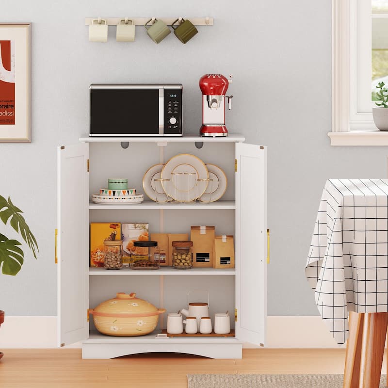 Costway Floor Storage Cabinet Modern Storage Organizer with Adjustable - See Details