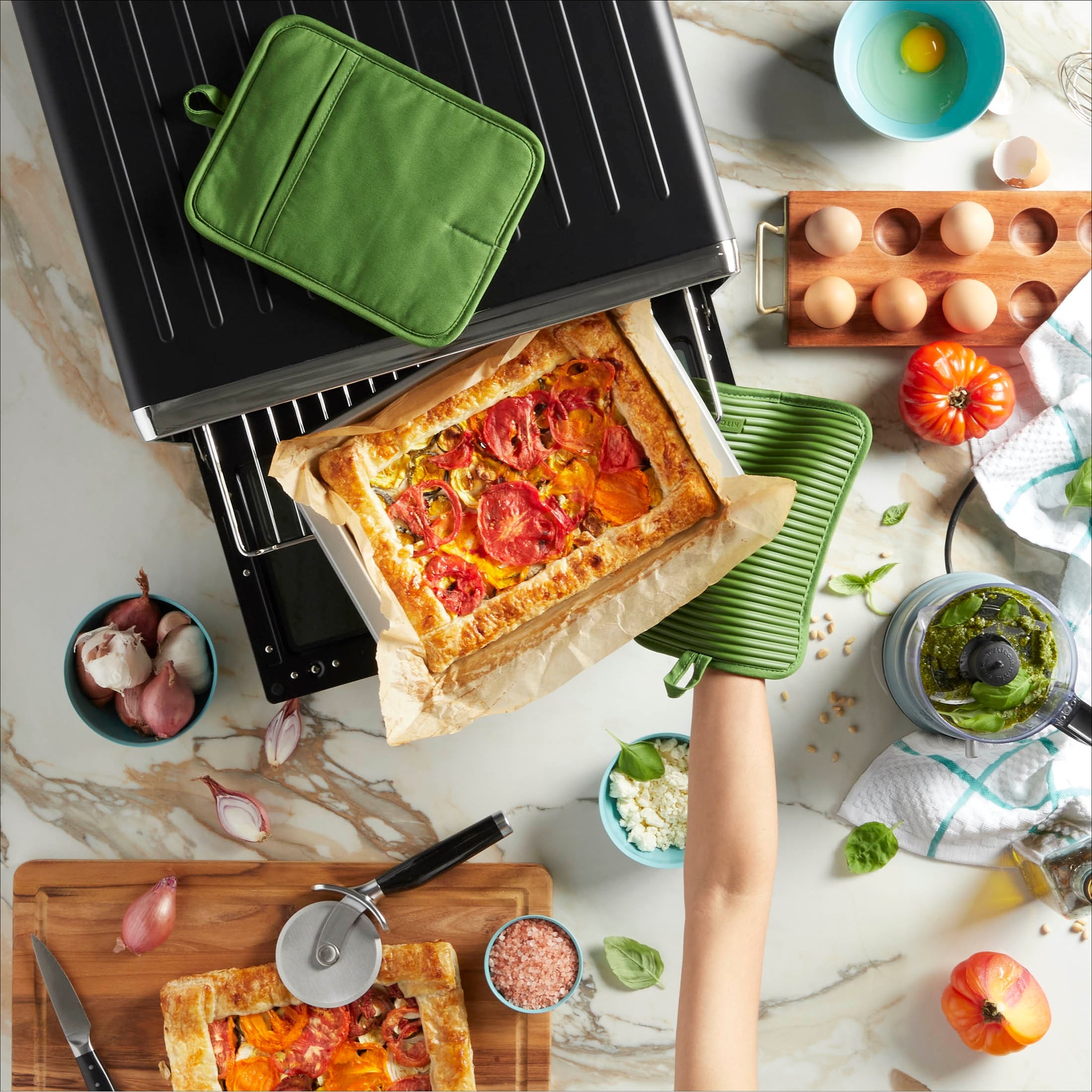 KitchenAid 7x9 Ribbed Silicone Pot Holder 2-Pack Set for Heat Protection-image