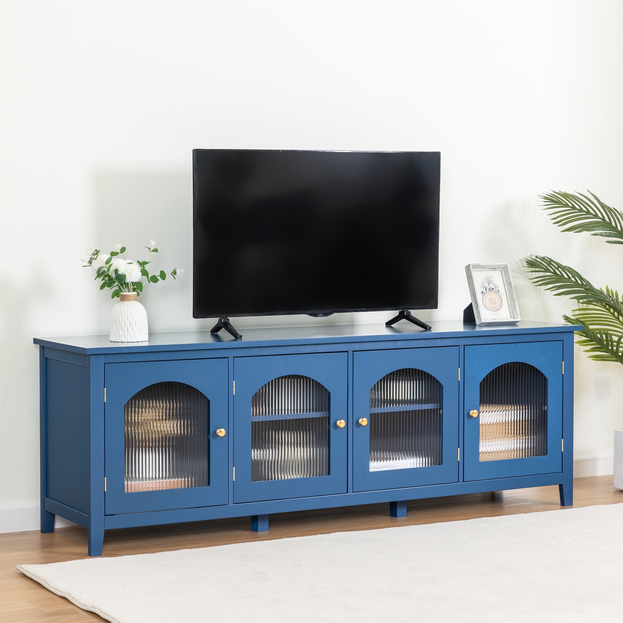 Navy blue tv console table top